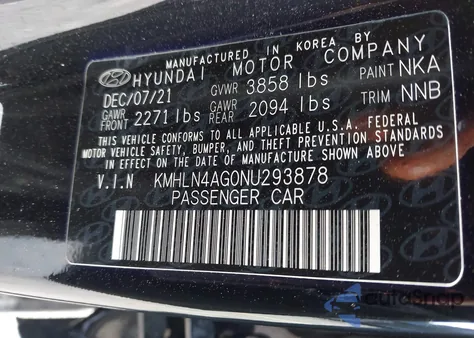 2022 Hyundai Elantra Sel z USA, uszkodzony, nr VIN KMHLN4AG0NU293878